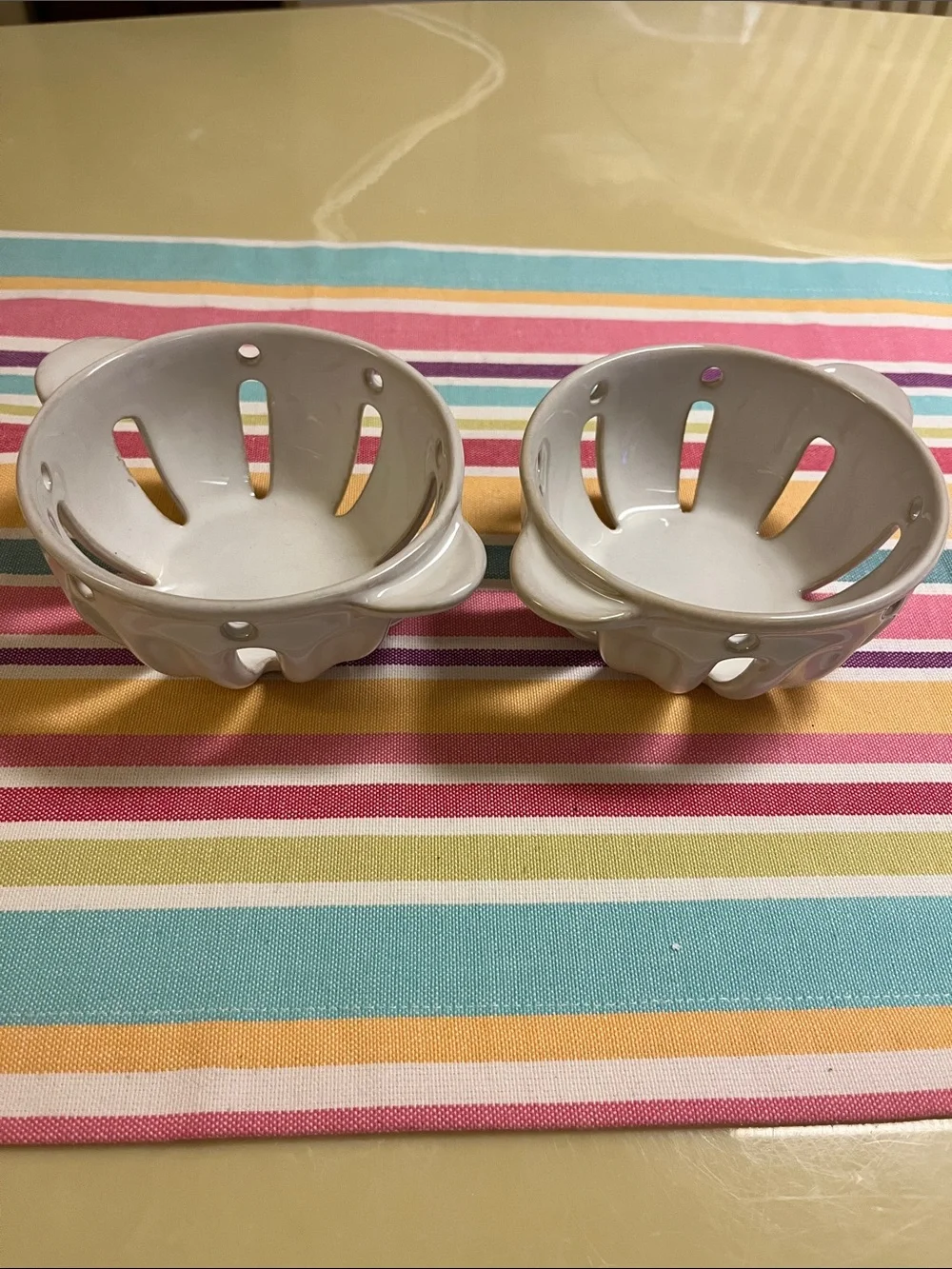 Cream Ceramic Berry Bowls - Set of 2